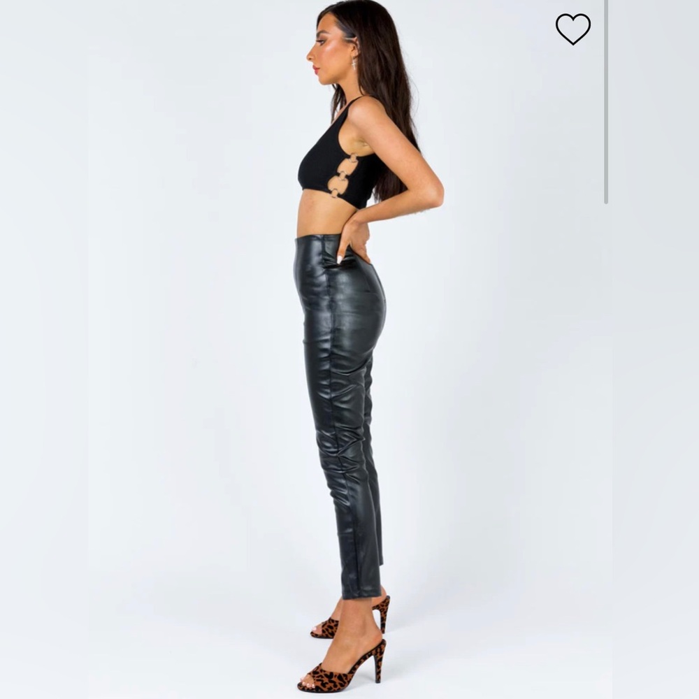 Princess Polly Black Faux Leather Leggings - Picture 5 of 13